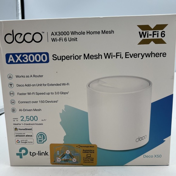 TP-Link Deco AX3000 Whole Home Mesh WiFi 6 System Deco X50     (B3) - Picture 1 of 12